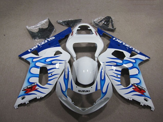 Bianco Blu Fiamma Carene GSXR 750 K1 K2 K3 2001-2003 Bianco Blu Fiamma Carene GSXR 750 K1 K2 K3 2001-2003