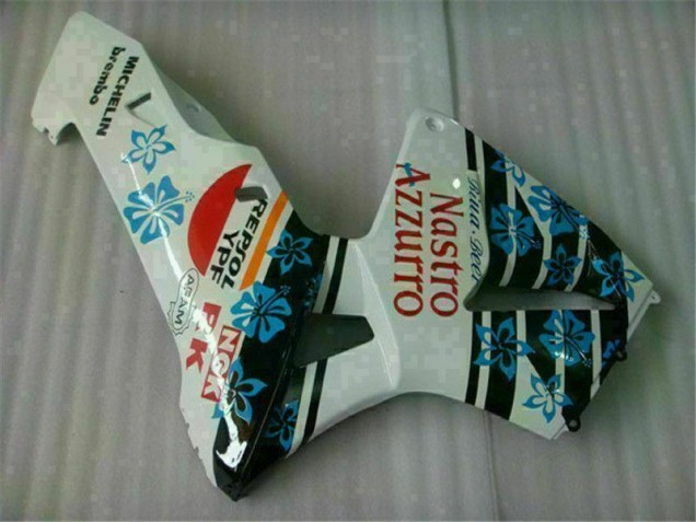 Bianco Blu Nastro Azzurro 46 ABS Plastica CBR 600 RR 2005-2006 Bianco Blu Nastro Azzurro 46 ABS Plastica CBR 600 RR 2005-2006