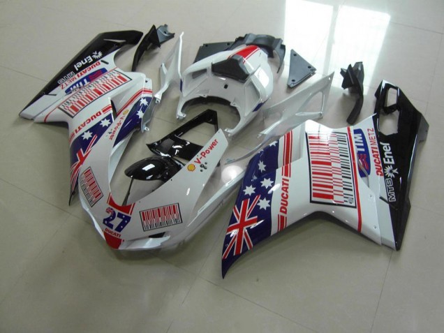 Bianco Blu Rosso Carene Ducati 848 1098 1198 2007-2014 Bianco Blu Rosso Carene Ducati 848 1098 1198 2007-2014