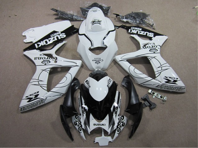 Bianco Nero Corona Extra Carene GSXR 600 K6 2006-2007 Bianco Nero Corona Extra Carene GSXR 600 K6 2006-2007