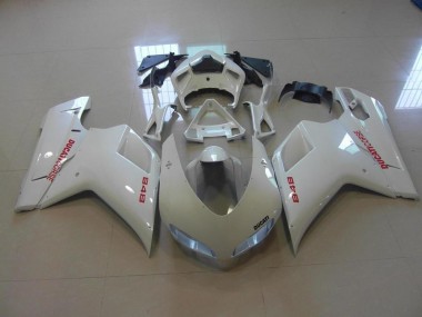 Bianco Perla Rosso Decalcomanie Carene Ducati 848 1098 1198 2007-2014