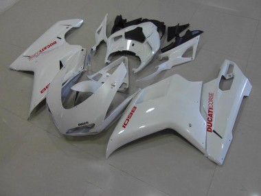Bianco Perla con Rosso Decalcomanie Carene Ducati 848 1098 1198 2007-2014