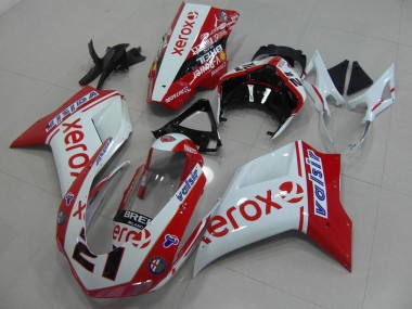 Bianco Rosso Xerox ABS Kit Carenatura Ducati 848 1098 1198 2007-2014
