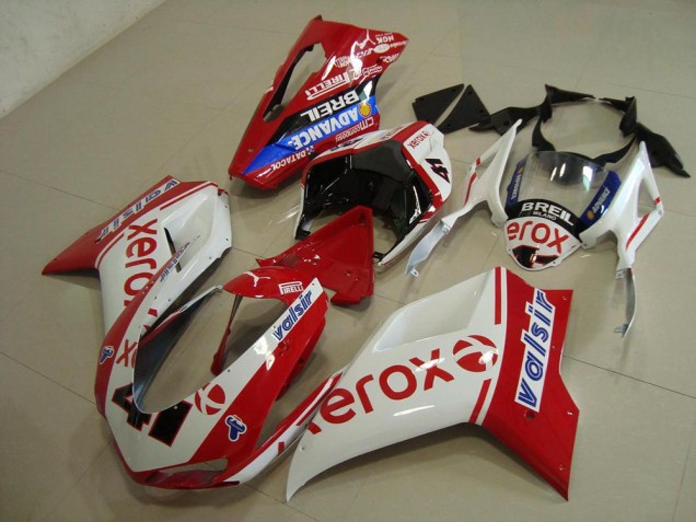 Bianco Rosso Xerox Kit Carenatura Completo ABS Ducati 848 1098 1198 2007-2014 Bianco Rosso Xerox Kit Carenatura Completo ABS Ducati 848 1098 1198 2007-2014