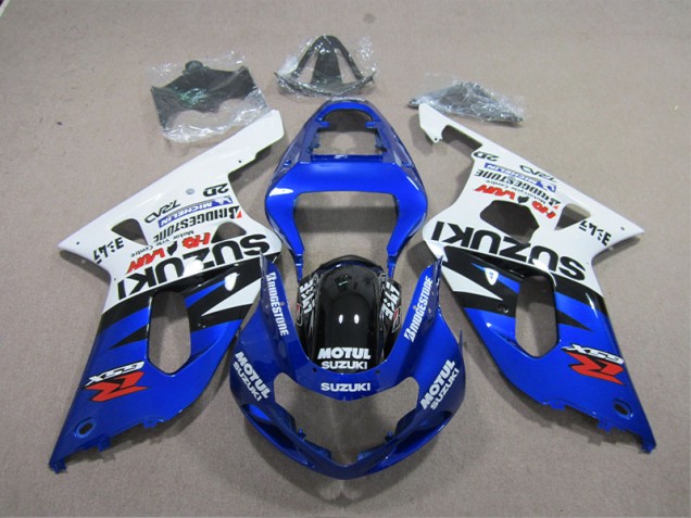 Blu Bianco Motul ABS Plastica & Carena GSXR 600 K1 K2 K3 2001-2003 Blu Bianco Motul ABS Plastica & Carena GSXR 600 K1 K2 K3 2001-2003