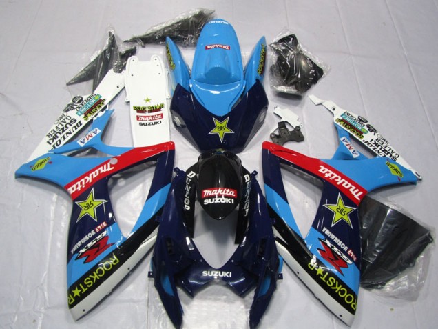Blu Bianco Rockstar Makita Carene GSXR 600 K6 2006-2007 Blu Bianco Rockstar Makita Carene GSXR 600 K6 2006-2007