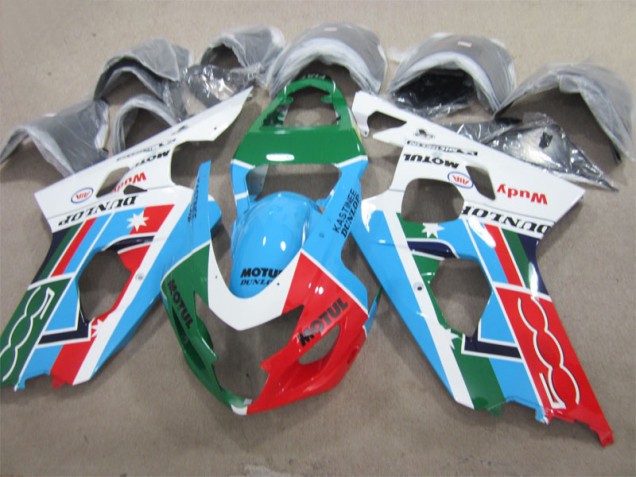Blu Verde Rosso Motul Carene GSXR 600 K4 2004-2005 Blu Verde Rosso Motul Carene GSXR 600 K4 2004-2005