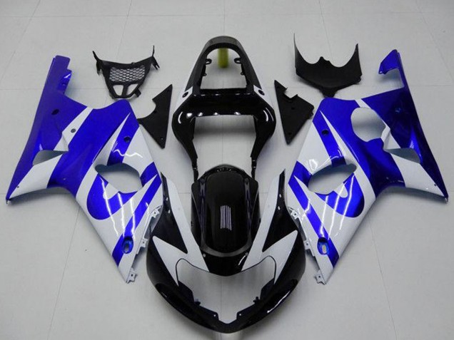 Carena Moto Suzuki GSXR 1000 2000-2002 - Bianco Blu Nero Lucido
