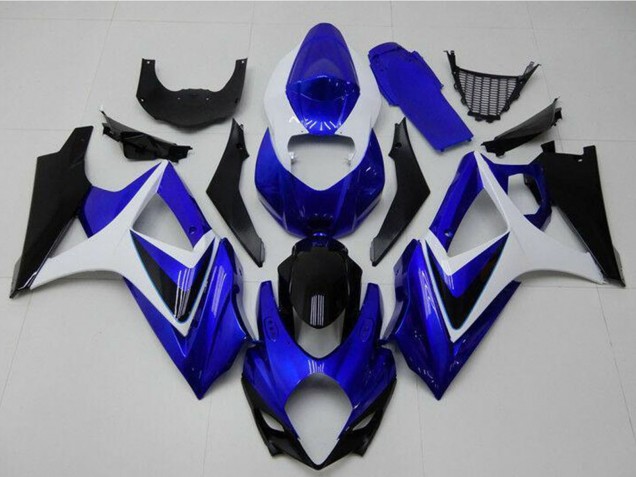 Carene Moto Suzuki GSXR 1000 2007-2008 - Bianco Blu Nero No Decal