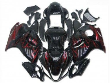 Carene Moto Suzuki GSXR 1300 Hayabusa 2008-2020 - Nero Lucido Rosso Fiamma