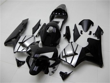 Carene Moto Honda CBR600RR 2003-2004 - Argento Nero Lucido Banda