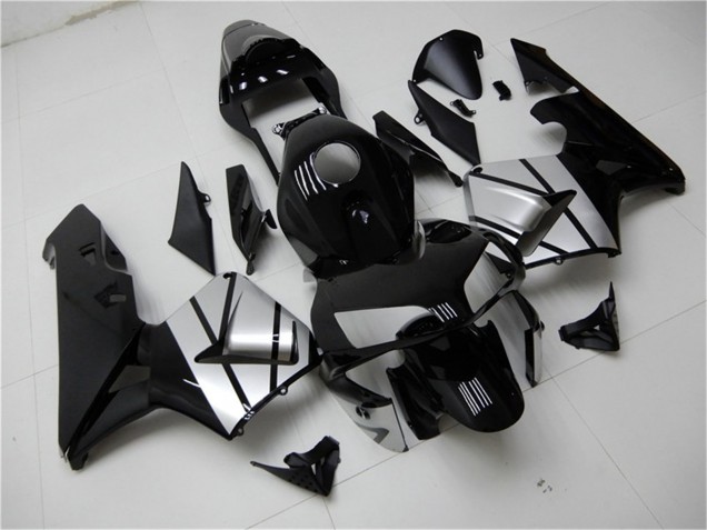 Carene Moto Honda CBR600RR 2003-2004 - Argento Nero Lucido Banda