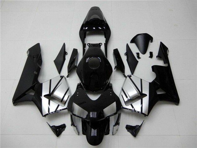 Carene Moto Honda CBR600RR 2003-2004 - Argento Nero Lucido Banda