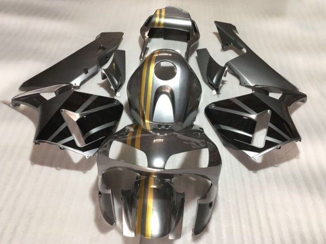 Carene Moto Honda CBR600RR 2003-2004 - Argento Oro Nero Lucido