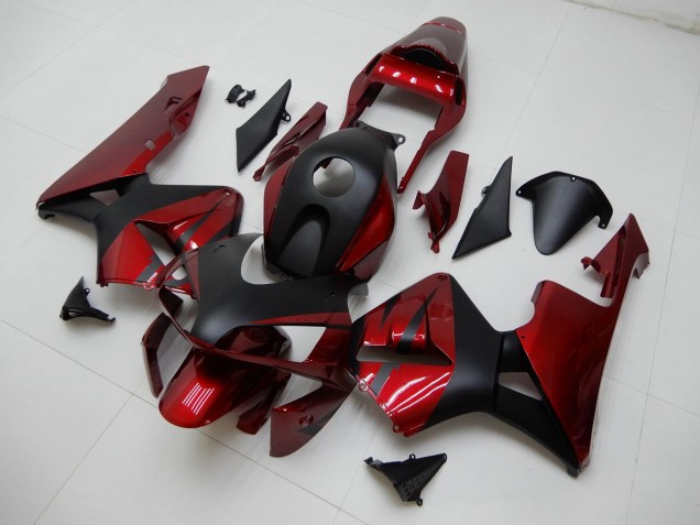 Carene Moto Honda CBR600RR 2003-2004 - Rosso Nero Opaco Banda