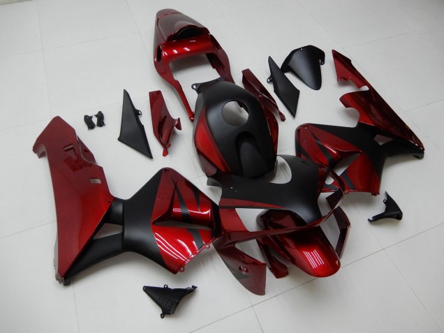 Carene Moto Honda CBR600RR 2003-2004 - Rosso Nero Opaco Banda