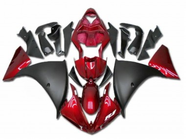 Carene Moto Yamaha YZF R1 2009-2011 - Rosso Nero Opaco