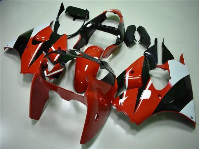 Carene Moto Kawasaki ZX6R 2000-2002 - Bianco Rosso Nero Lucido