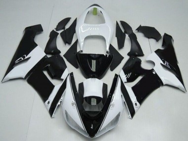 Carene Moto Kawasaki ZX6R 2005-2006 - Bianco Nero Lucido