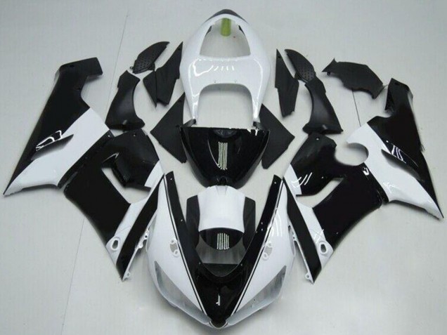Carene Moto Kawasaki ZX6R 2005-2006 - Bianco Nero Lucido