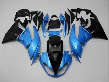 Carene Moto Kawasaki ZX6R 2009-2012 - Azzurro Chiaro Nero Lucido