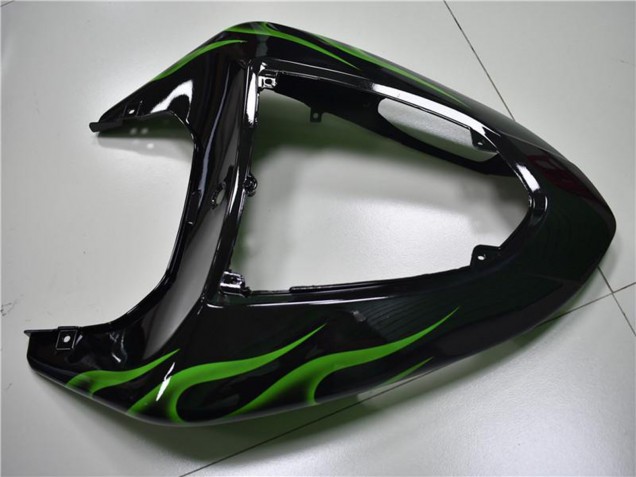 Carene Moto Kawasaki ZX10R 2006-2007 - Nero Lucido Verde Fiamma