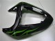 Carene Moto Kawasaki ZX10R 2006-2007 - Nero Lucido Verde Fiamma
