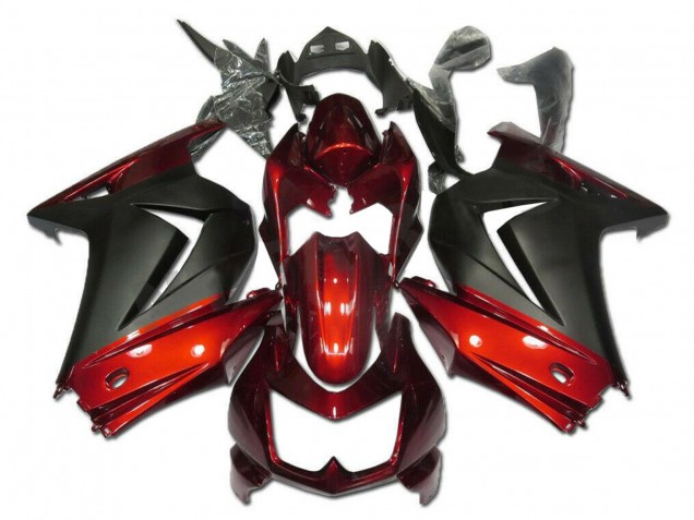 Carene Moto Kawasaki EX250 2008-2012 - Rosso Nero Opaco