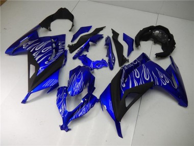 Carene Moto Kawasaki Ninja 300 EX300R 2013-2017 - Blu Nero Bianco Fiamma