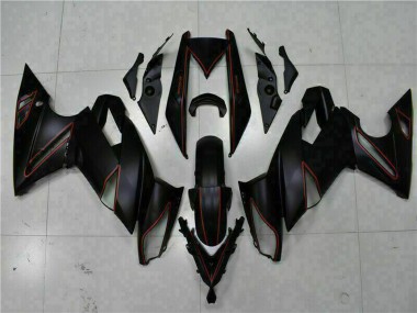 Carene Moto Kawasaki EX650 2009-2011 - Nero Opaco Rosso Banda