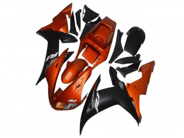 Carene Moto Yamaha YZF R1 2002-2003 - Arancia Nero Opaco