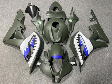 Carene Moto Honda CBR600RR 2007-2008 - Verde Militare Bianco Blu Squalo