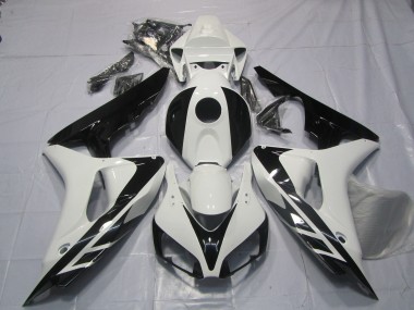 Carene Moto Honda CBR1000RR 2006-2007 - Bianco Nero Lucido OEM Stile No Decals