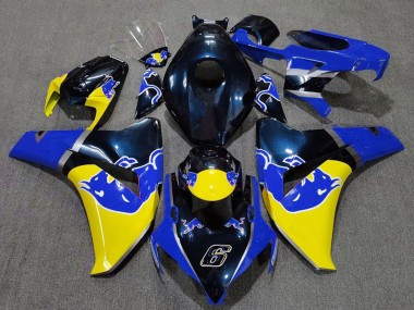 Carena Moto Honda CBR1000RR 2008-2011 - Blu Scuro Giallo Red Bull