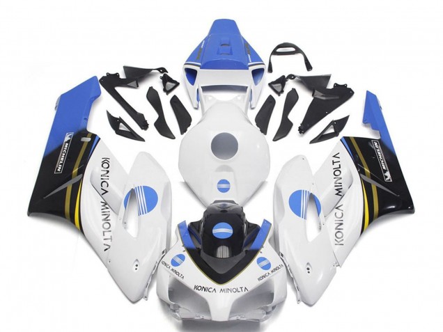 Carene Moto Honda CBR1000RR 2004-2005 - Bianco Azzurro Chiaro Nero Lucido Konica Minolta