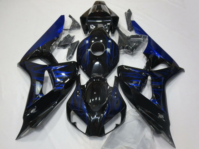 Carene Moto Honda CBR1000RR 2006-2007 - Nero Lucido Blu Fiamma