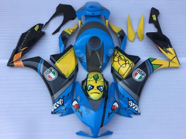Carene Moto Honda CBR1000RR 2012-2016 - Blu Giallo Nero Lucido Squalo Teeth
