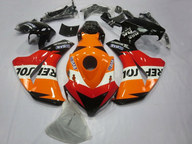 Kit Carene Moto ABS Honda CBR1000RR 2008-2011 - Arancia Bianco Rosso Nero Lucido Repsol