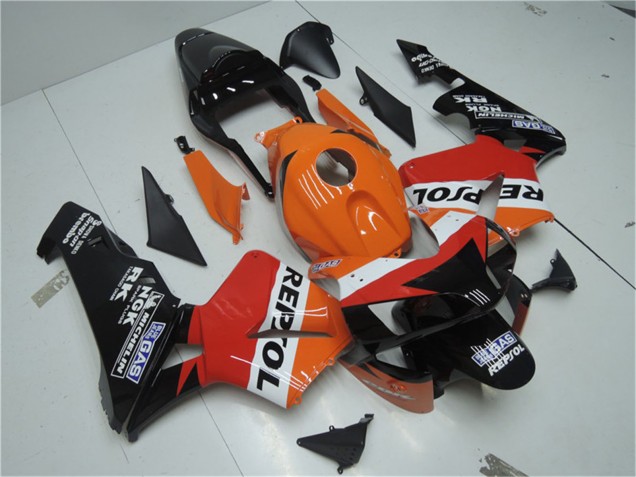 Kit Carena Moto Honda CBR600RR 2003-2004 - Arancia Bianco Rosso Nero Lucido Repsol