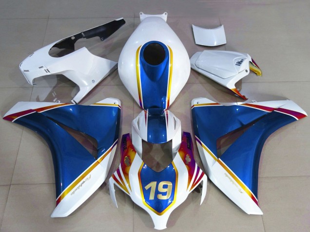 Carene Moto Honda CBR1000RR 2008-2011 - Bianco Blu Giallo Rosso 19