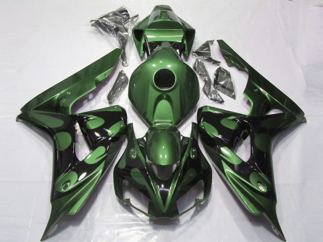 Carene Moto Honda CBR1000RR 2006-2007 - Verde Nero Lucido Fiamma