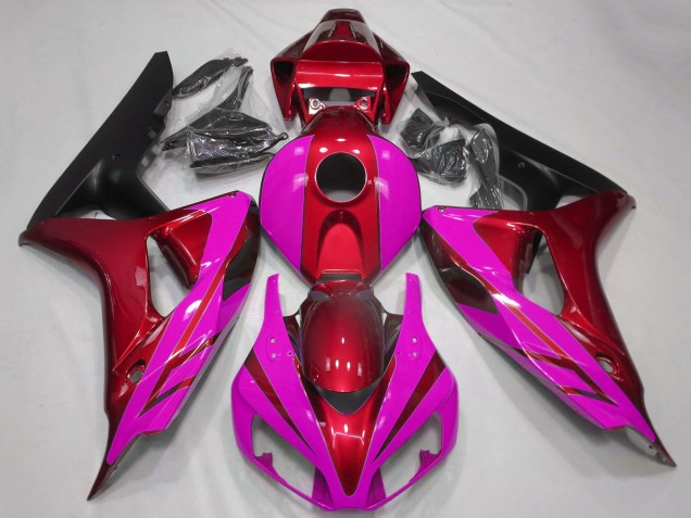 Carene Moto Honda CBR1000RR 2006-2007 - Rosso Rosa Nero Opaco