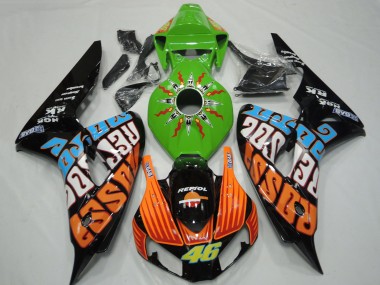 Carene Moto Honda CBR1000RR 2006-2007 - Verde Arancia Blu Nero Lucido Rossi 46