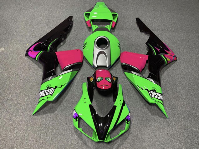 Carene Moto Honda CBR1000RR 2006-2007 - Verde Argento Rosa Nero Lucido Squalo