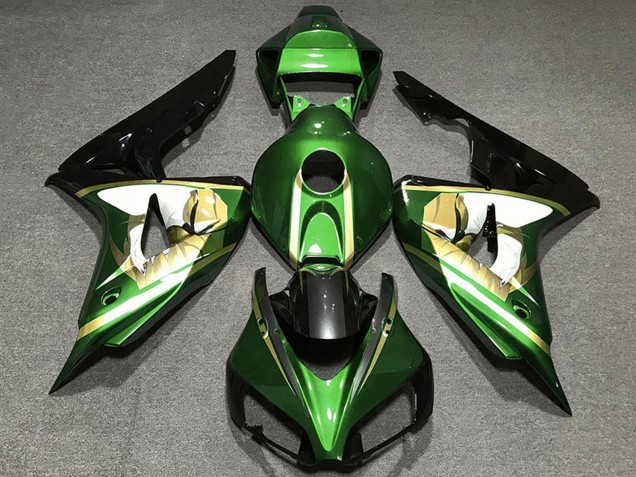 Carene Moto Honda CBR1000RR 2006-2007 - Verde Bianco Oro Nero Lucido