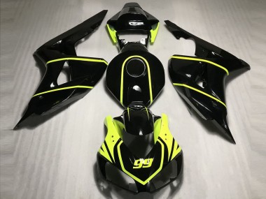 Carene Moto Honda CBR1000RR 2006-2007 - Nero Lucido Alta Visibilità Giallo 99