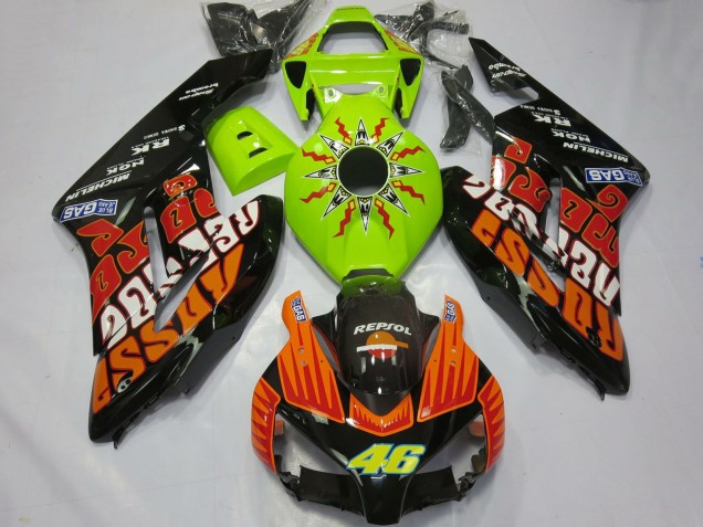 Carene Moto Honda CBR1000RR 2004-2005 - Verde Lime Arancia Nero Lucido Rossi 46
