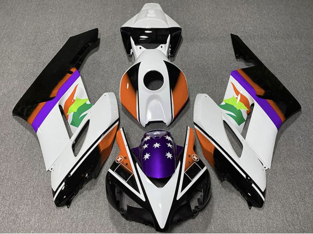 Carene Moto Honda CBR1000RR 2004-2005 - Bianco Arancia Viola Nero Lucido Stella
