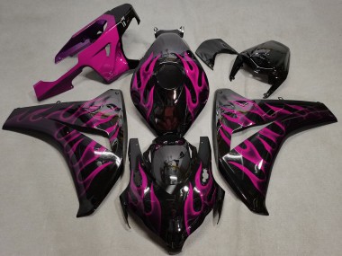 Carene Moto Honda CBR1000RR 2008-2011 - Nero Lucido Rosa Fiamma