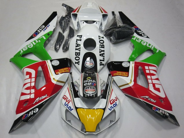 Carene Moto Honda CBR1000RR 2006-2007 - Bianco Rosso Verde Giallo Nero Givi PlayBoy